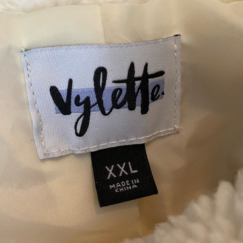 Vylette Cream Faux Fur Sherpa Button Front Teddy Jacket | Size XXL - Picture 3 of 7